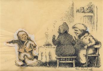 MAURICE SENDAK. Two illustrations for Nikolenkas Childhood.